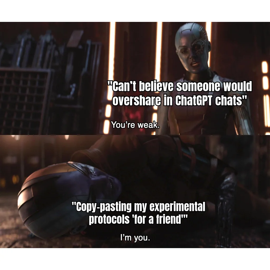 Asking For A Friend (It's Me) — Nebula scolds Nebula: the fourteen-compound stack pasted into ChatGPT with 'asking for a friend' appended is, in fact, you.