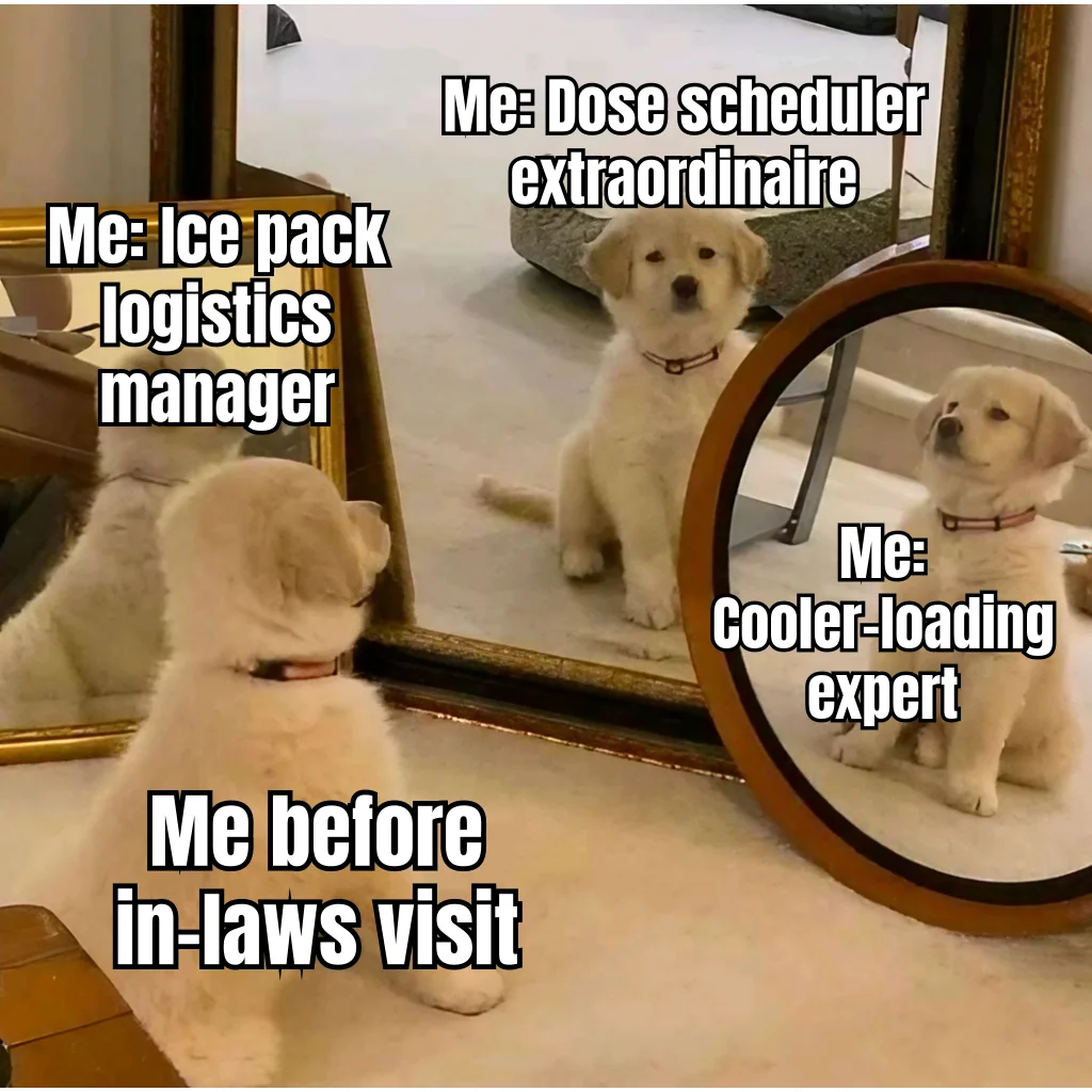 Cold Chain Custody — The peptide user's secret holiday talent: hiding an entire pharmacy inside a Yeti before the in-laws ring the doorbell.