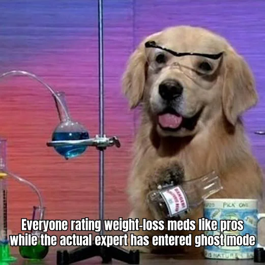 Endo Has Left The Chat — Three guys with Reddit accounts rank GLP-1 agonists by vibe while the only board-certified member of the group quietly mutes notifications.