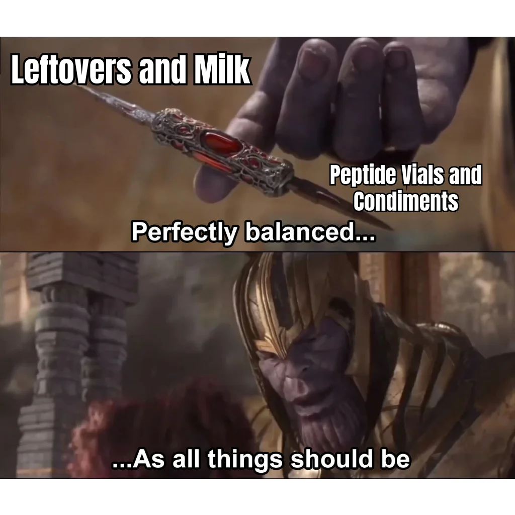 Fridge Real Estate, Reallocated — The top shelf belongs to the reconstituted now; the ketchup has been relocated to the door, as all things should be.
