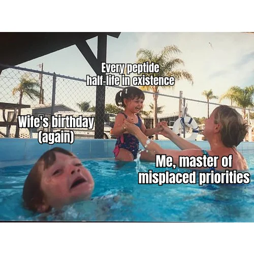 Half-Life Recall, Anniversary Amnesia — He can recite the pharmacokinetics of 47 compounds from memory but his wife's birthday keeps drowning in the deep end.