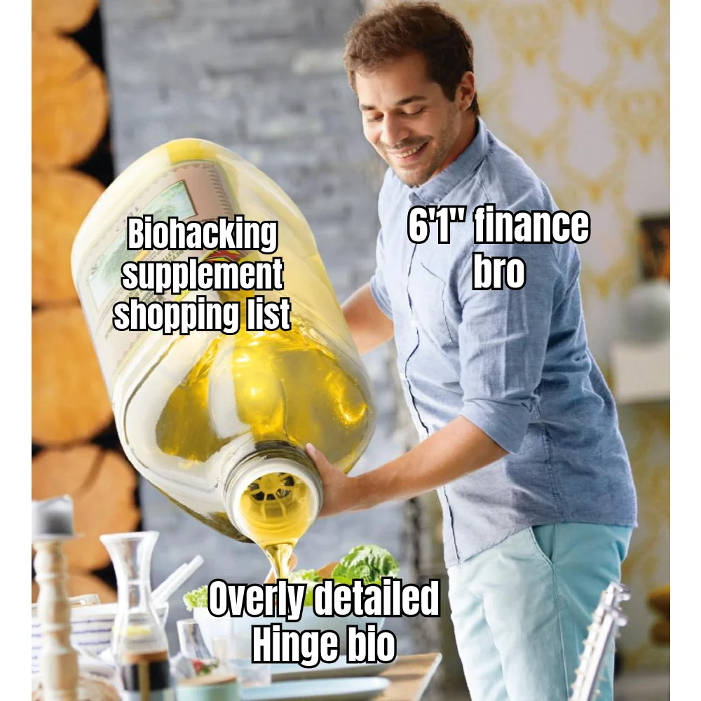 Hinge Bio: Now With Injection Schedule — He's 6'1", works in finance, and his Hinge bio is a GHK-Cu titration protocol formatted like a prescription label.