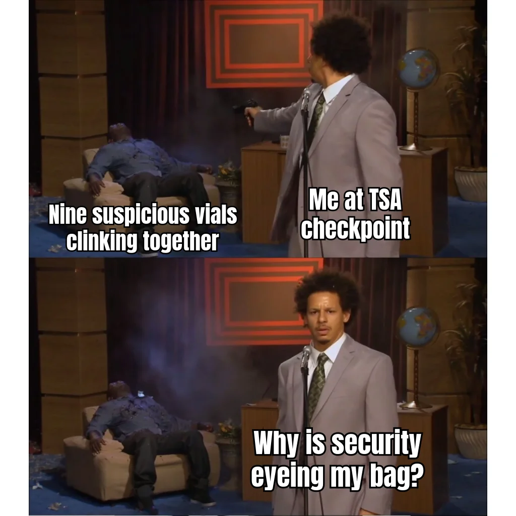 It's Just Insulin, Officer — The confidence of a man whose cooler bag contains a full reconstitution kit and the audacity to call it insulin.