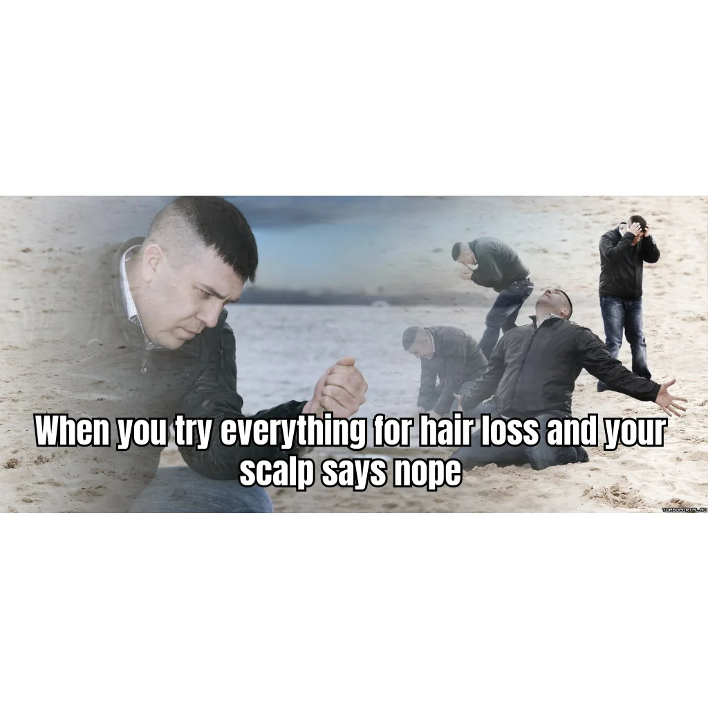 Scalp Says Nope — Four-pronged hairline doctrine, zero follicular response, full beachside grief sequence.