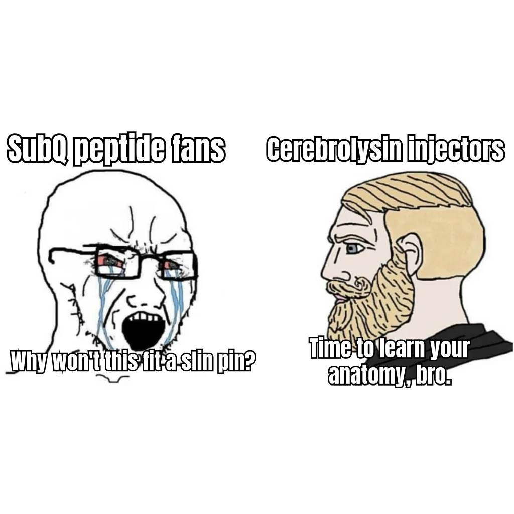 Slin Pin Cope vs. IM Chad — The peptide that demoted your insulin syringe and forced you to Google 'ventrogluteal landmarks' at 6am.