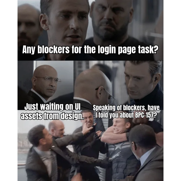 Standup Hijack Syndrome — Every sprint, regardless of ticket, somehow routes through one coworker's gastric peptide testimony.