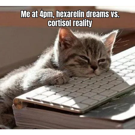 The 4PM Hexarelin Crash — Twelve weeks into a GH-secretagogue cycle, the only thing pulsing is your cortisol curve at 4pm.