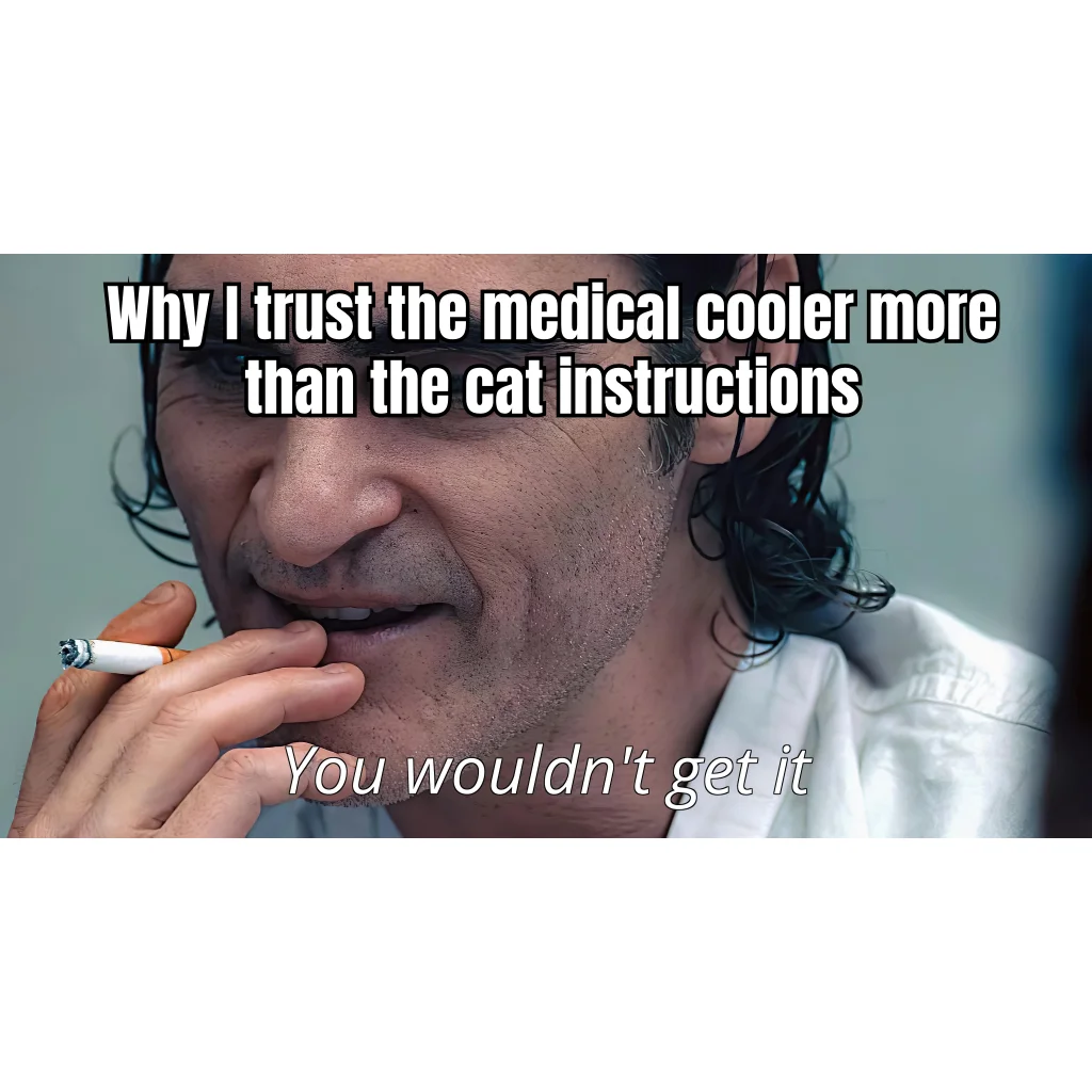 The Cooler Is Medical. No Questions. — Pet-sitter receives a kitchen-counter note with a 4°C exclusion zone and zero context, because the vials outrank the cat.