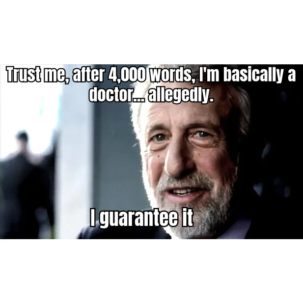 The Discord Effortpost Defense — Man drops a 4,000-word protocol breakdown with 17 citations and a tapering schedule, then closes with 'but obviously not medical advice.'