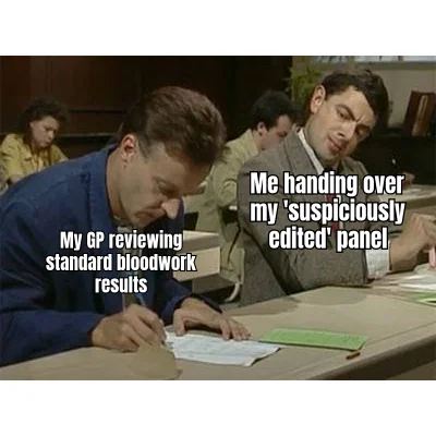 The Redacted Panel Handoff — Presenting your GP with a lab requisition where the peptide section has been mysteriously blacked out with a Sharpie.