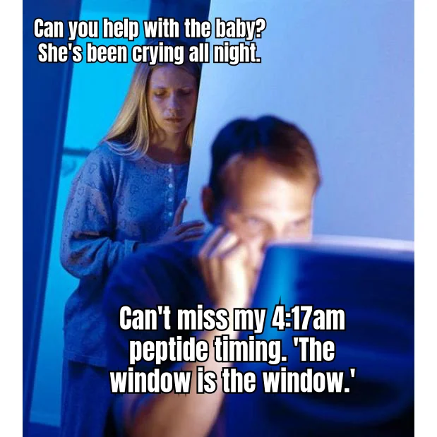 The Window Is The Window — Newborn screams. Wife pleads. He cannot deviate from the fasted nocturnal pulse protocol a Discord mod posted at 11pm.